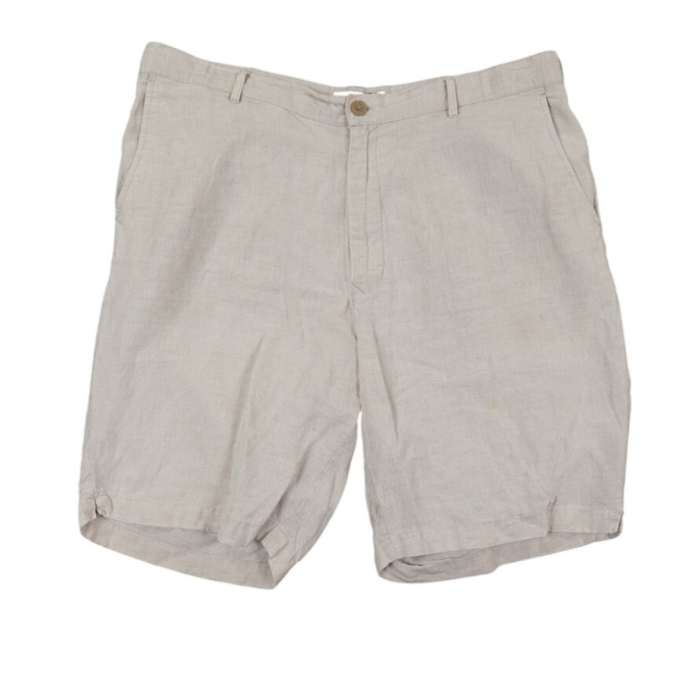 Jos. A. Bank Reserve Linen Shorts Men 38 Beige Flat Front Casual Summer